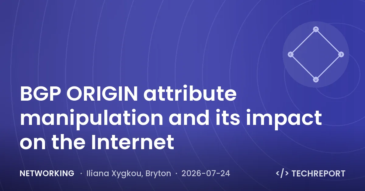 Networking — BGP ORIGIN attribute manipulation and its impact on the Internet