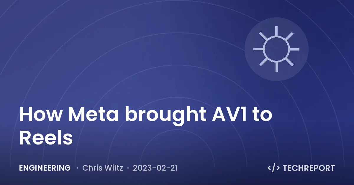 How Meta brought AV1 to Reels