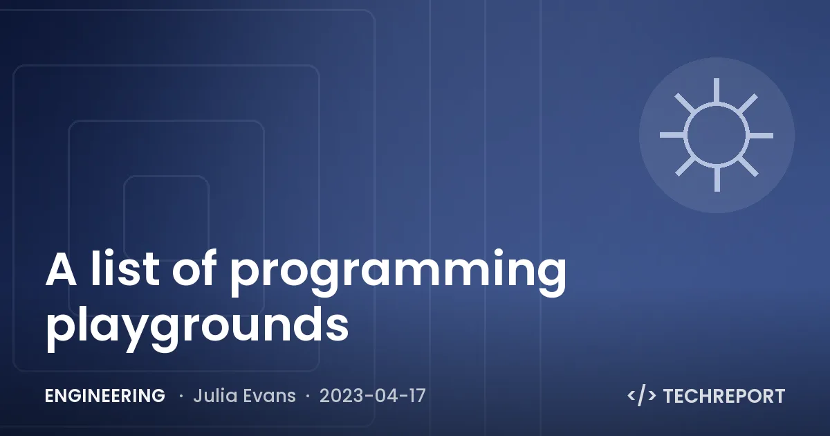 Engineering — A list of programming playgrounds