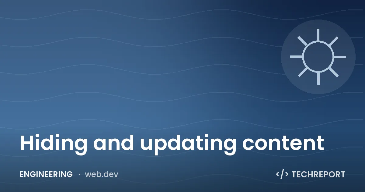 Hiding and updating content