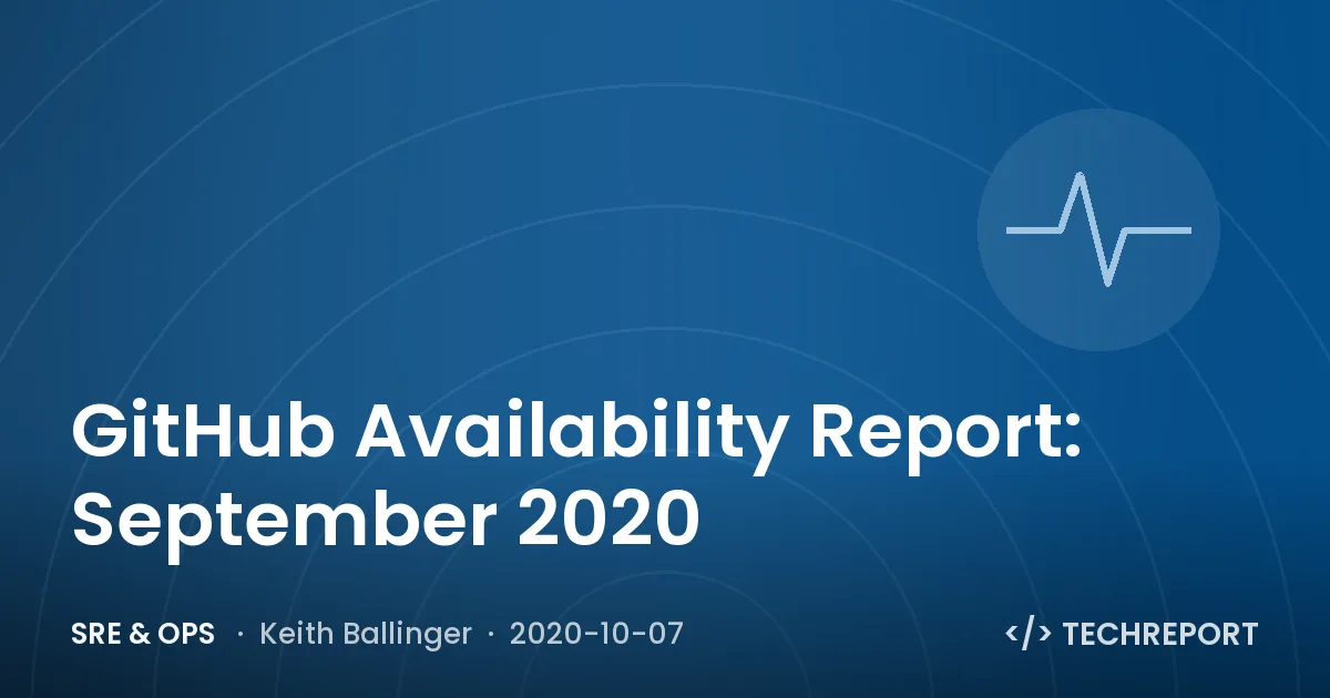 SRE & Ops — GitHub Availability Report: September 2020
