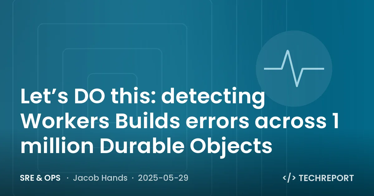 SRE & Ops — Let’s DO this: detecting Workers Builds errors across 1 million Durable Objects
