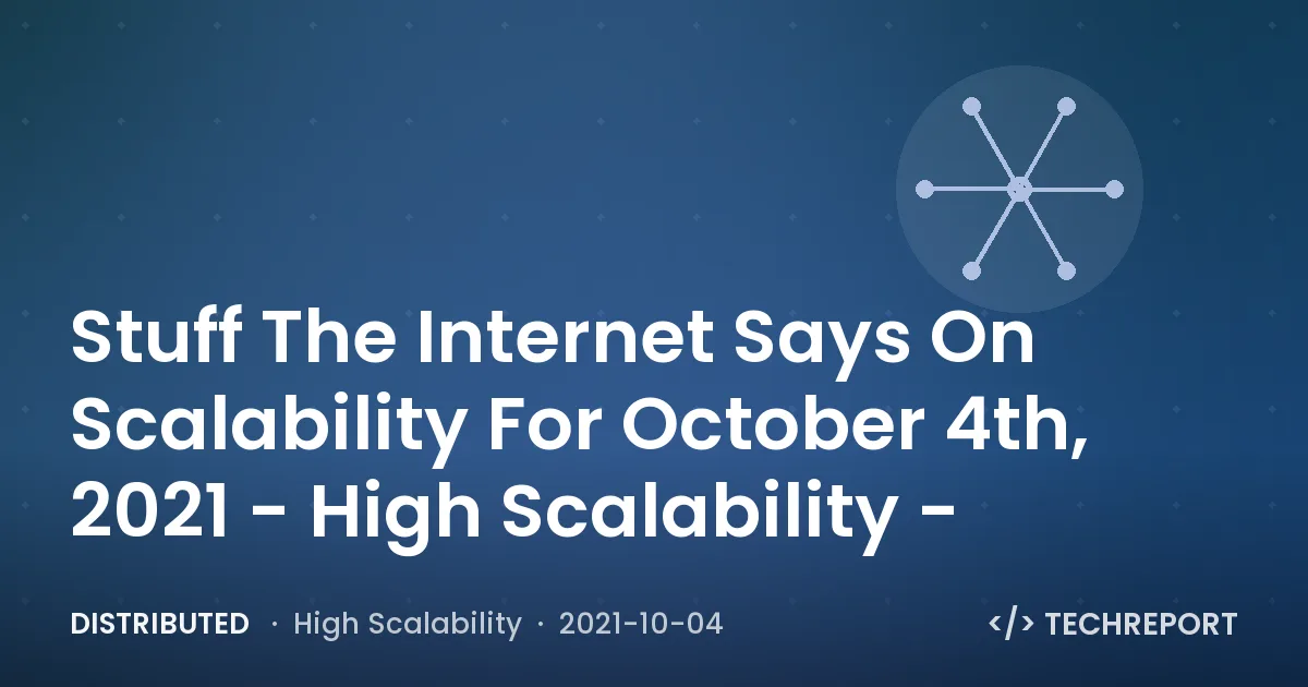 Distributed — Stuff The Internet Says On Scalability For October 4th, 2021 - High Scalability -