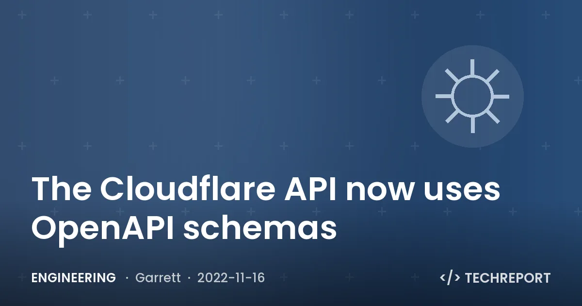 Engineering — The Cloudflare API now uses OpenAPI schemas