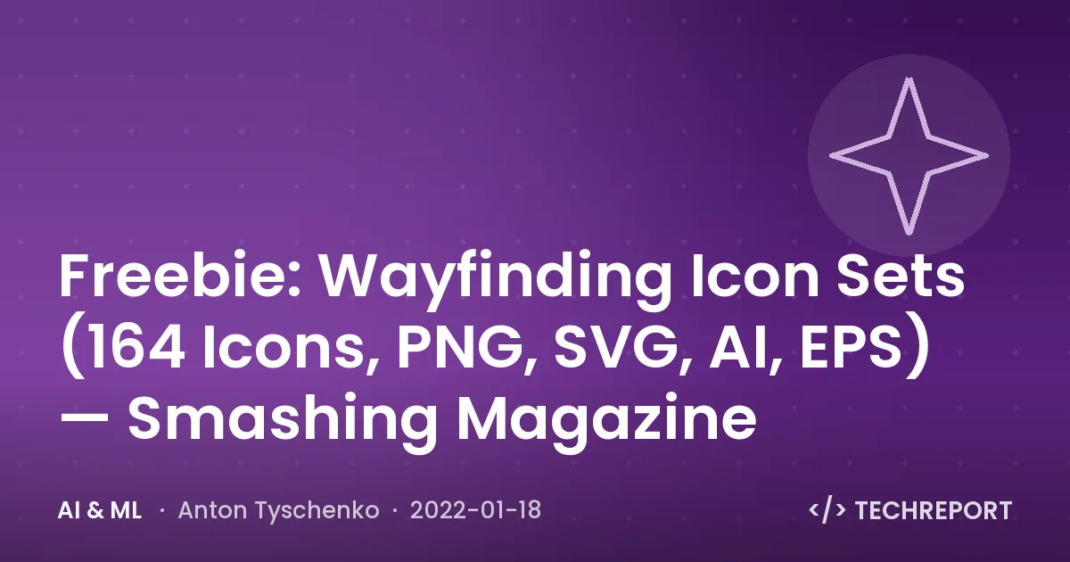 AI & ML — Freebie: Wayfinding Icon Sets (164 Icons, PNG, SVG, AI, EPS) — Smashing Magazine