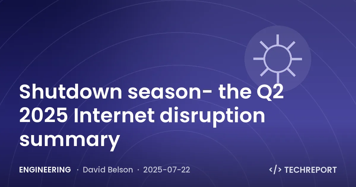 Engineering — Shutdown season- the Q2 2025 Internet disruption summary
