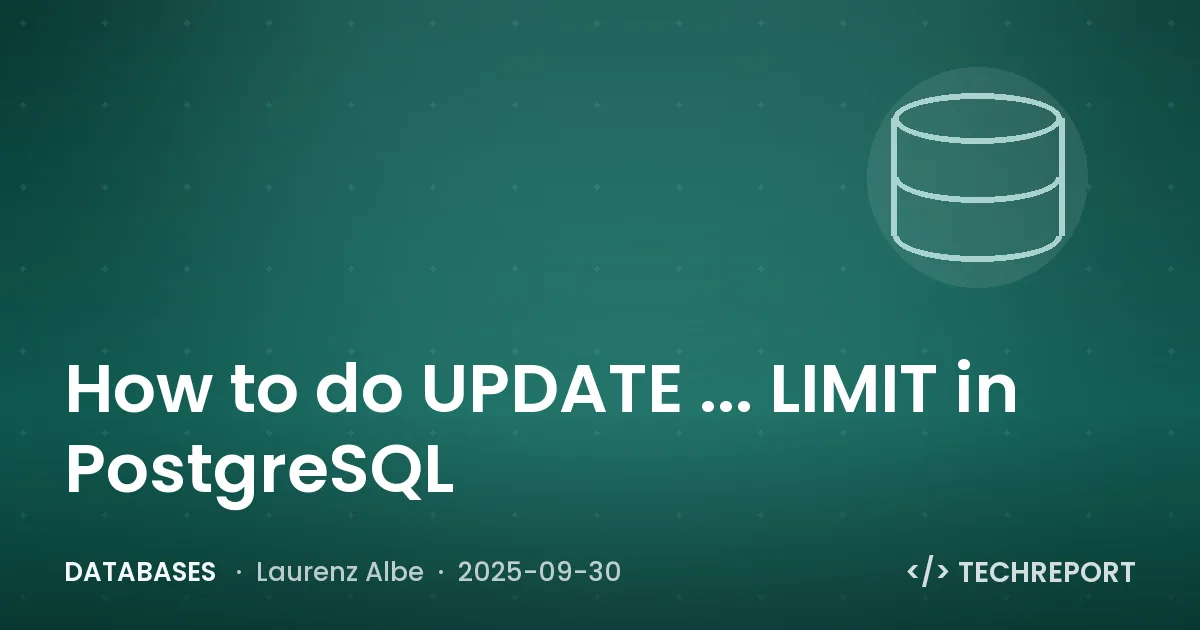 Databases — How to do UPDATE ... LIMIT in PostgreSQL