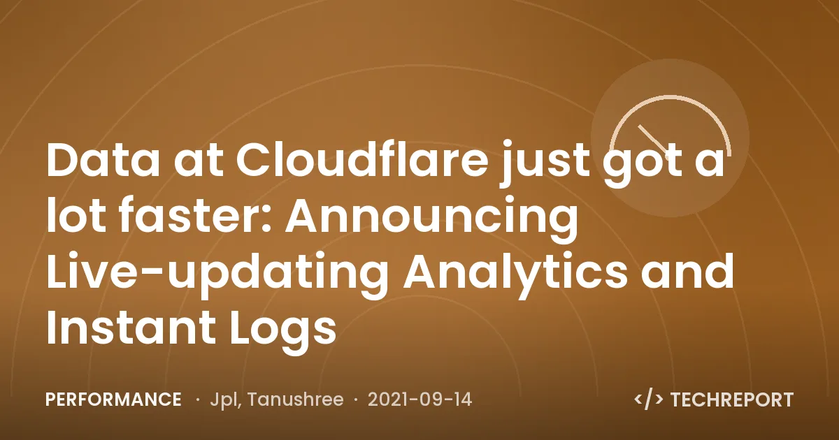 Data at Cloudflare just got a lot faster: Announcing Live-updating Analytics and Instant Logs