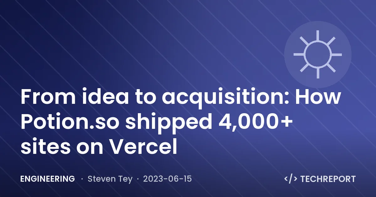 Engineering — From idea to acquisition: How Potion.so shipped 4,000+ sites on Vercel
