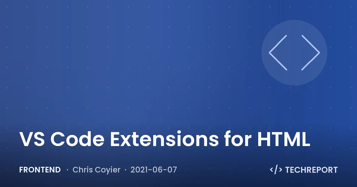 VS Code Extensions for HTML