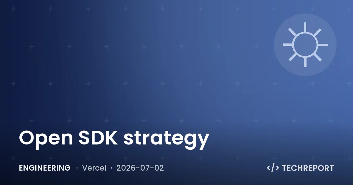 Open SDK strategy