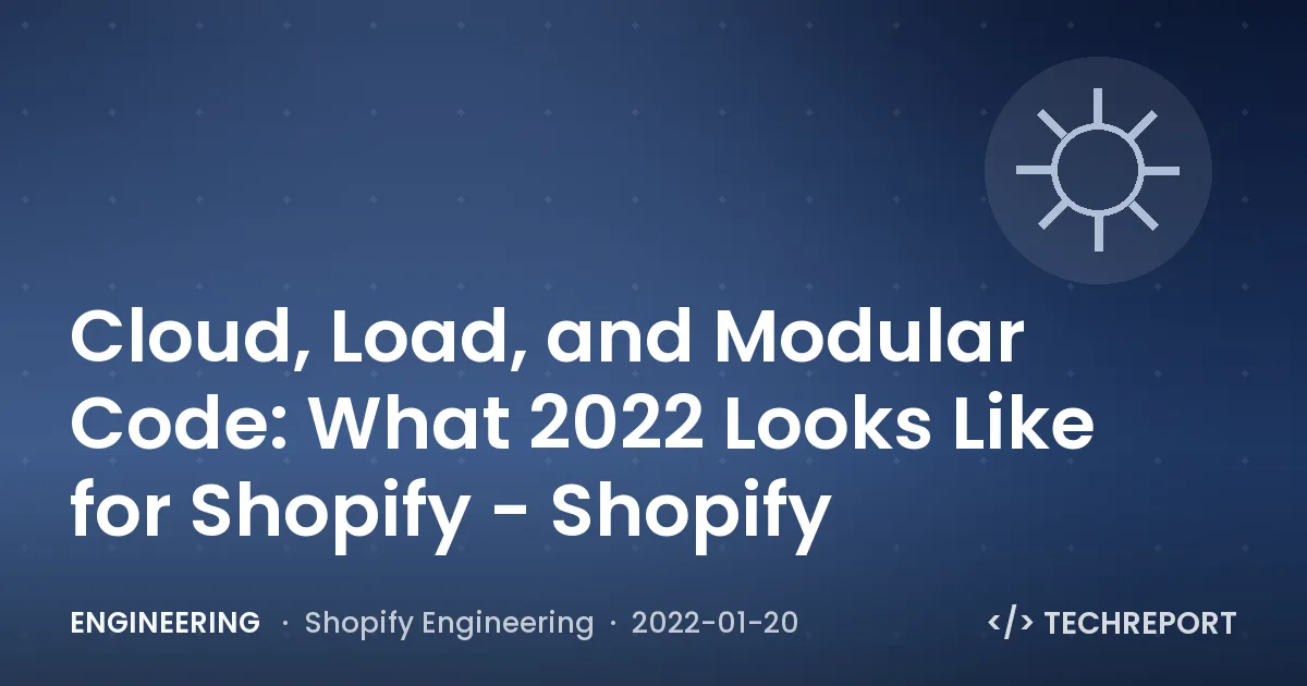 Cloud, Load, and Modular Code: What 2022 Looks Like for Shopify - Shopify