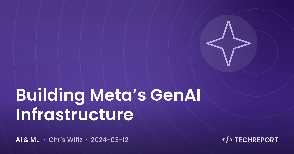Building Meta’s GenAI Infrastructure