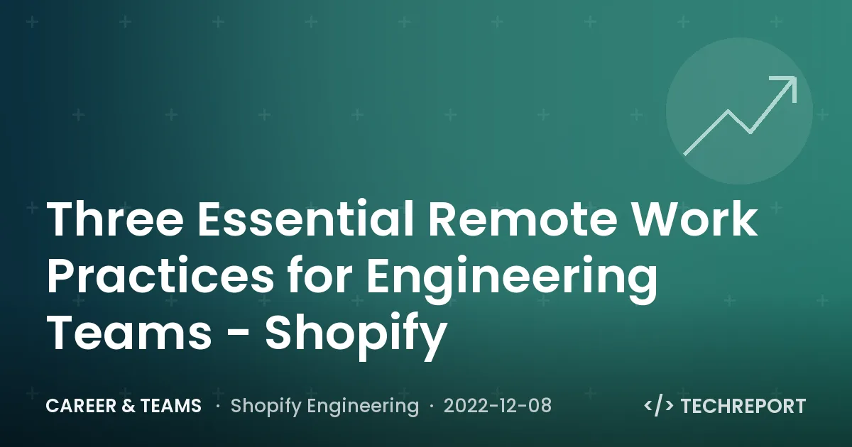 Career & Teams — Three Essential Remote Work Practices for Engineering Teams - Shopify