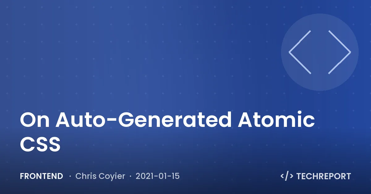 On Auto-Generated Atomic CSS