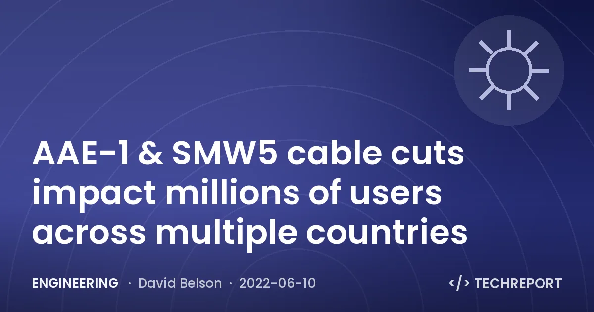 Engineering — AAE-1 & SMW5 cable cuts impact millions of users across multiple countries