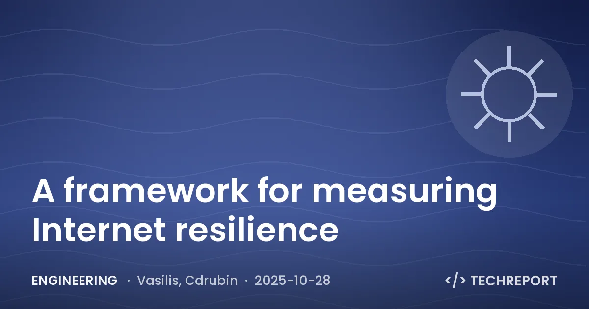 Engineering — A framework for measuring Internet resilience