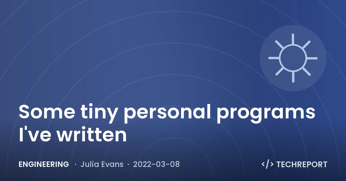 Some tiny personal programs I've written
