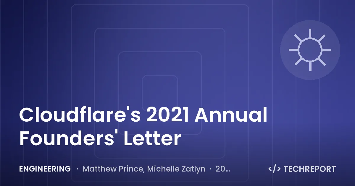 Engineering — Cloudflare's 2021 Annual Founders' Letter