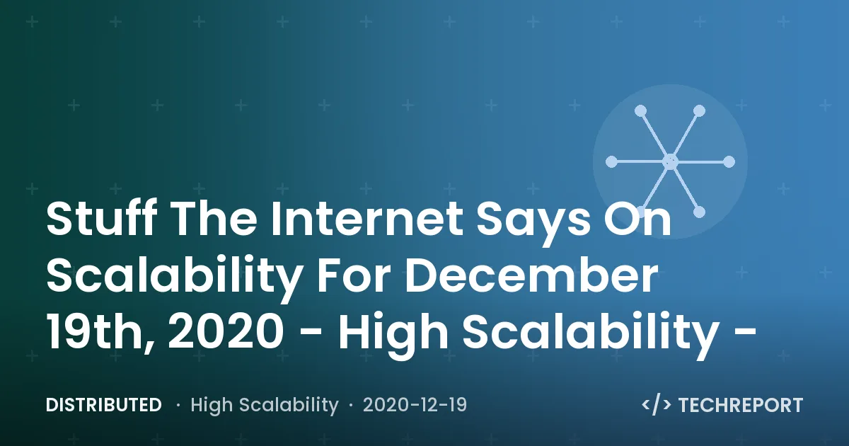 Distributed — Stuff The Internet Says On Scalability For December 19th, 2020 - High Scalability -