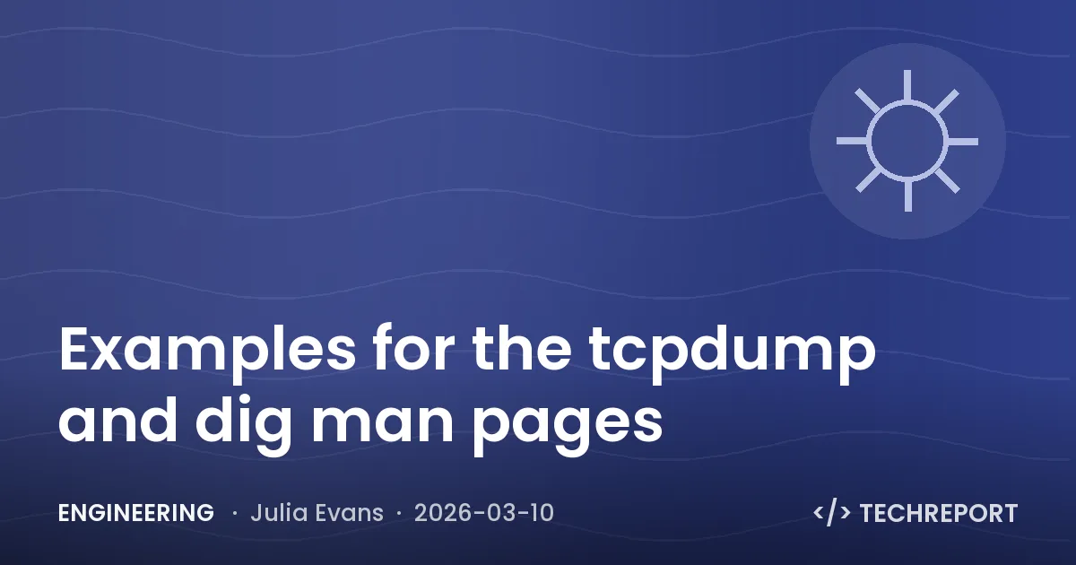 Engineering — Examples for the tcpdump and dig man pages