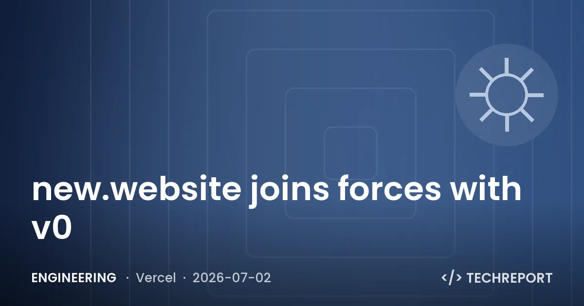 Engineering — new.website joins forces with v0