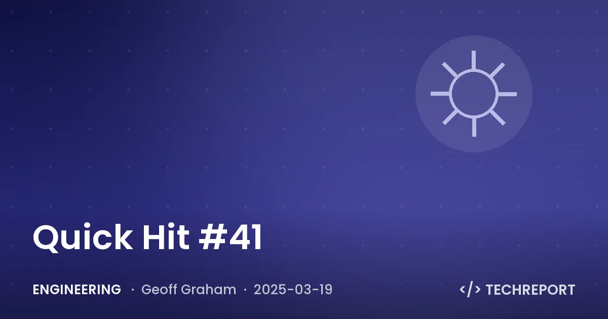 Engineering — Quick Hit #41