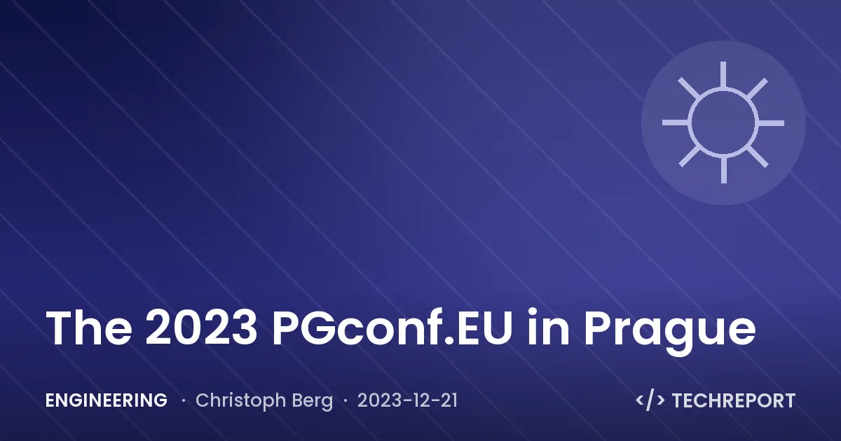 The 2023 PGconf.EU in Prague