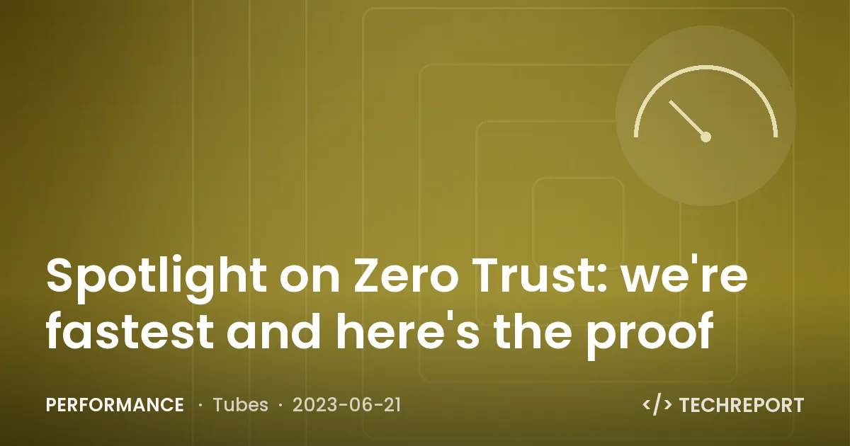 Performance — Spotlight on Zero Trust: we're fastest and here's the proof