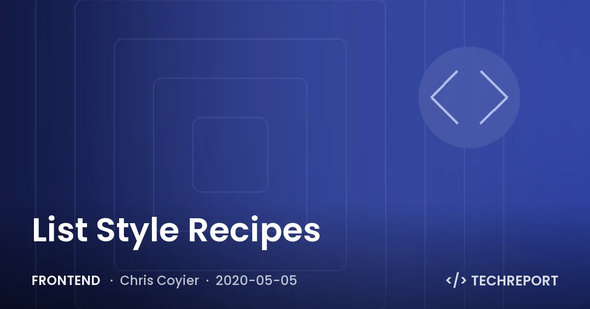 List Style Recipes