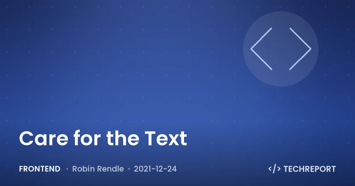 Frontend — Care for the Text