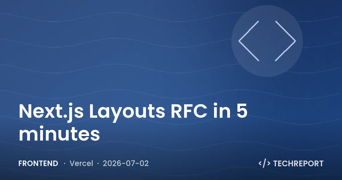 Frontend — Next.js Layouts RFC in 5 minutes