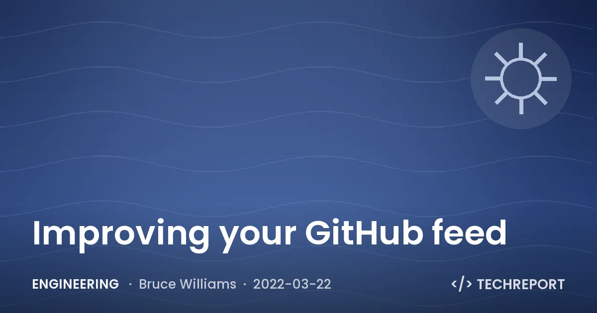 Improving your GitHub feed