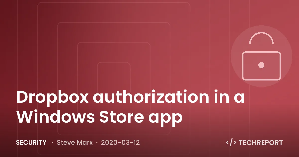 Security — Dropbox authorization in a Windows Store app
