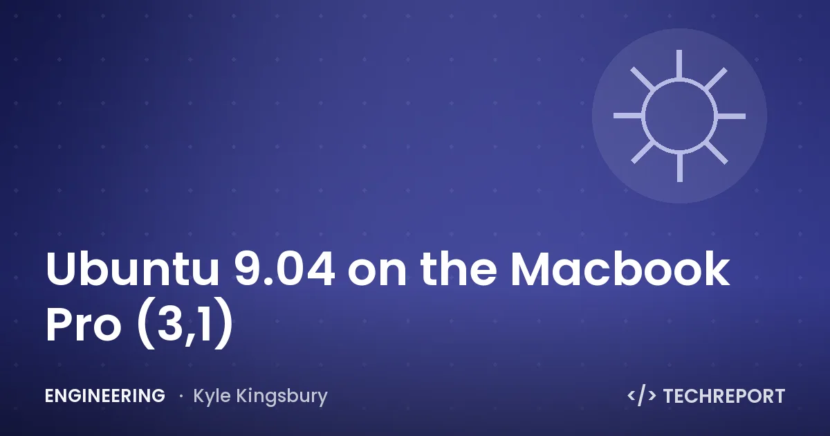 Ubuntu 9.04 on the Macbook Pro (3,1)