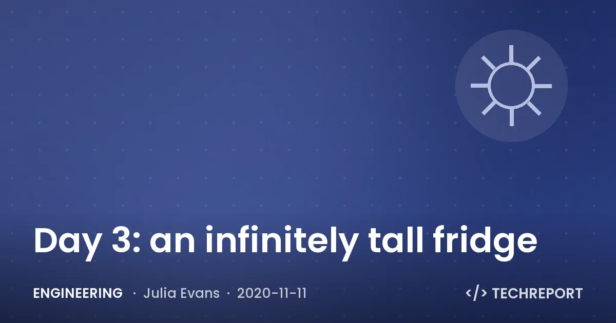 Day 3: an infinitely tall fridge