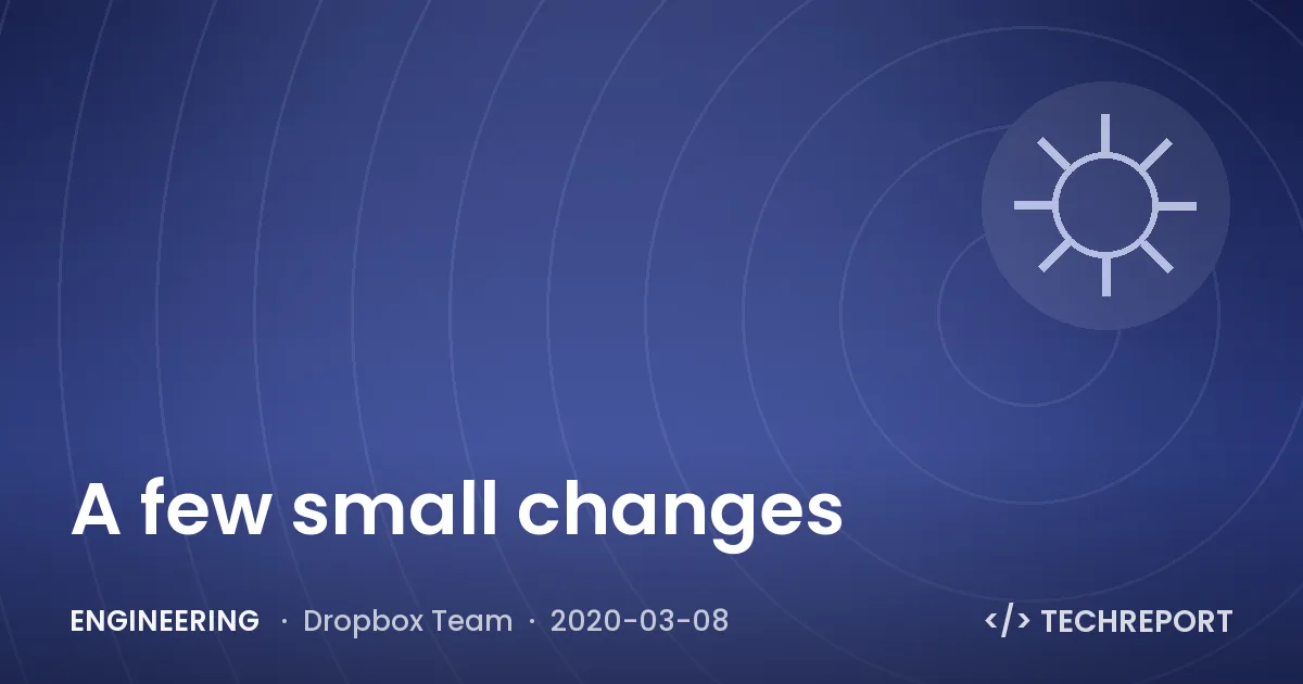 A few small changes