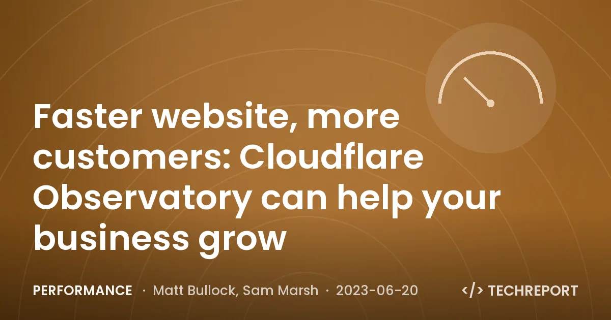 Performance — Faster website, more customers: Cloudflare Observatory can help your business grow
