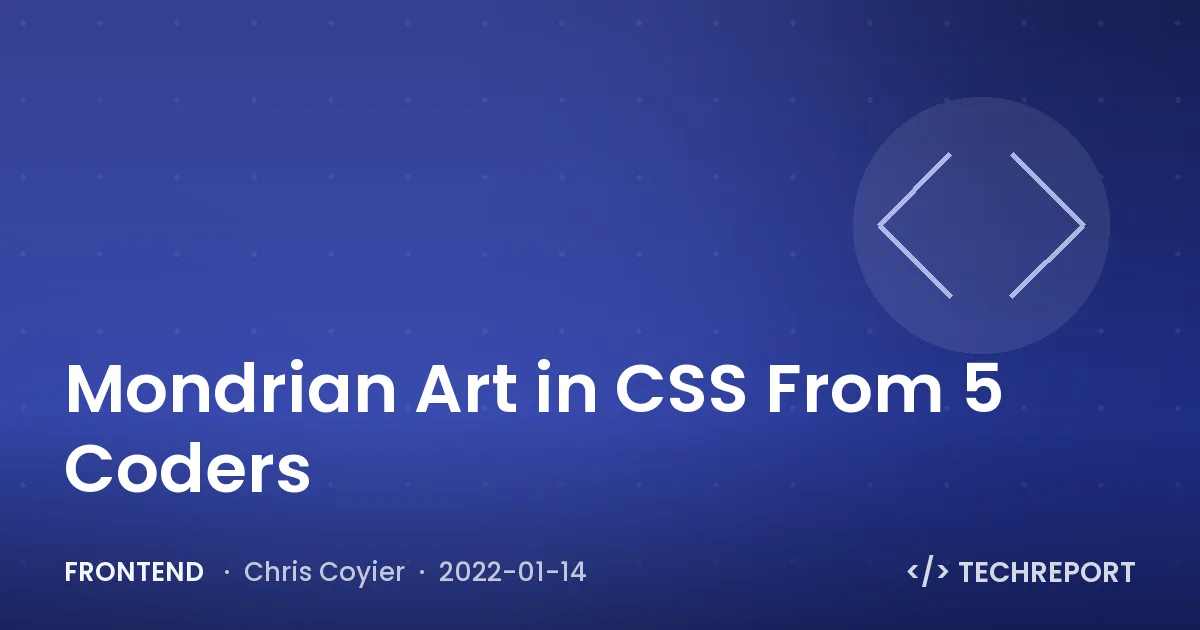 Mondrian Art in CSS From 5 Coders