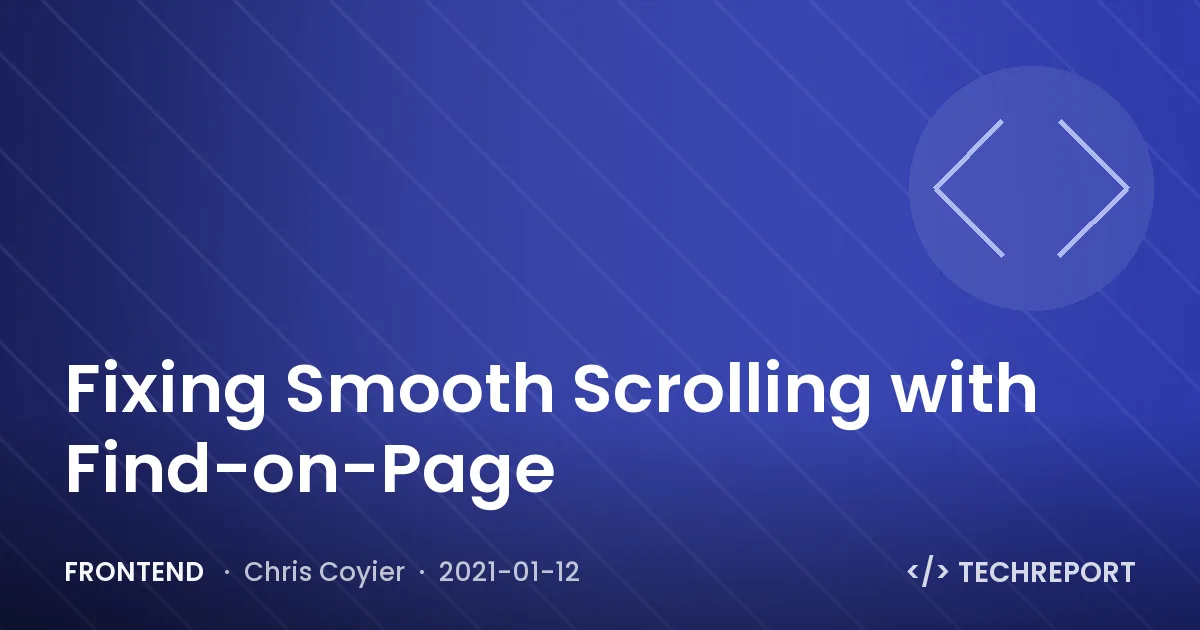 Fixing Smooth Scrolling with Find-on-Page