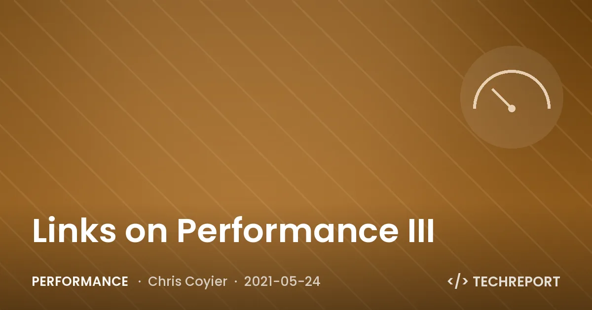 Links on Performance III