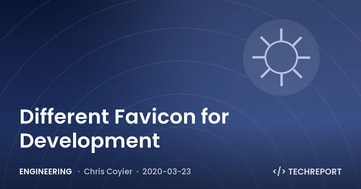 Different Favicon for Development