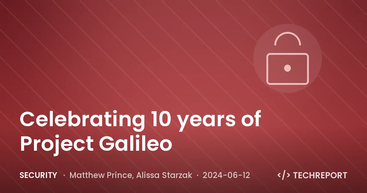 Security — Celebrating 10 years of Project Galileo