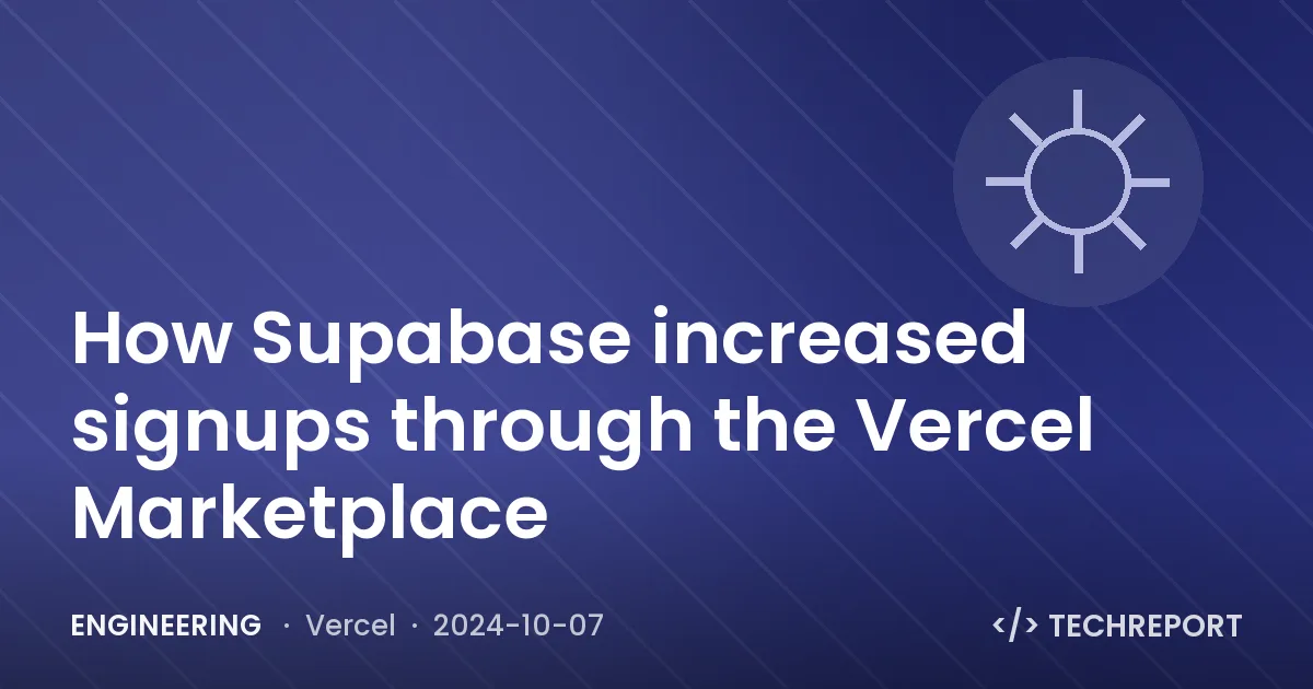 How Supabase increased signups through the Vercel Marketplace
