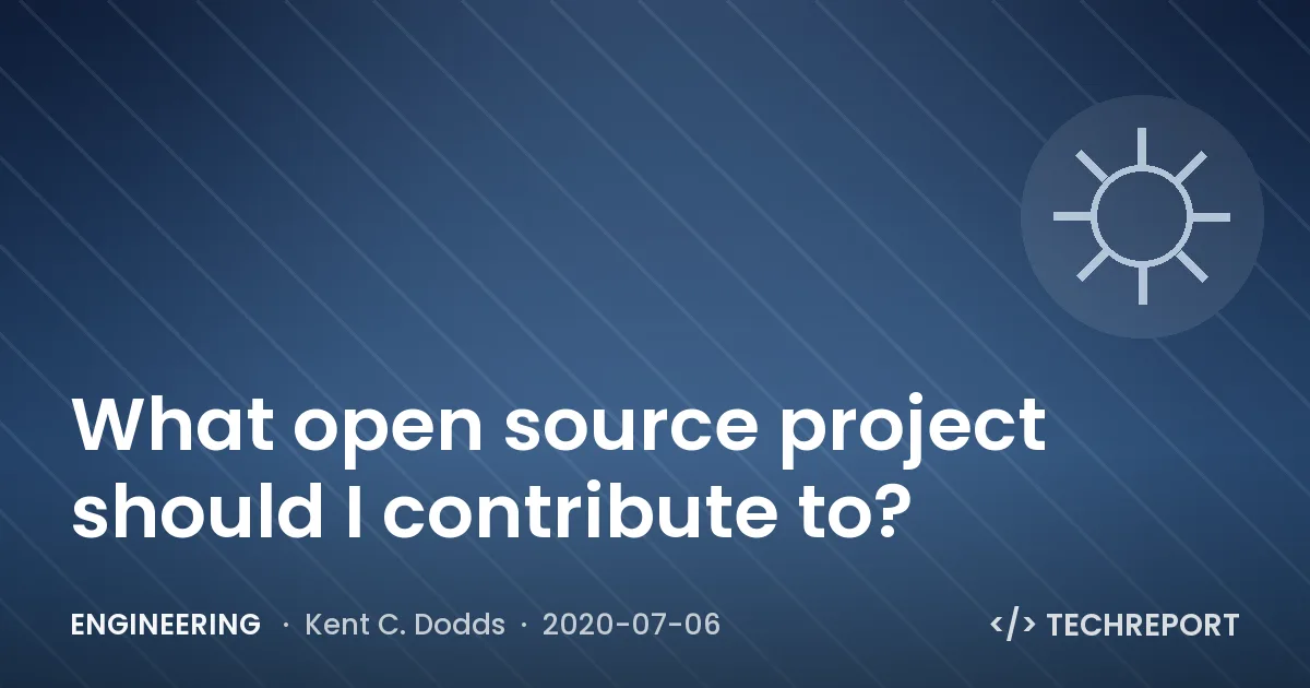 What open source project should I contribute to?
