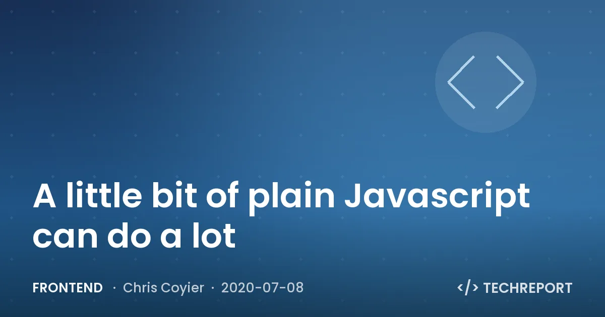 A little bit of plain Javascript can do a lot