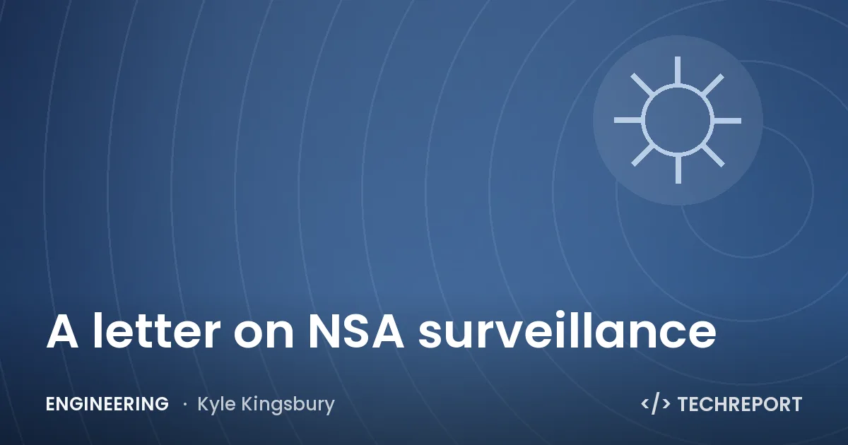A letter on NSA surveillance