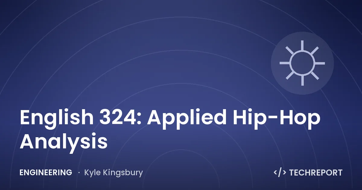 English 324: Applied Hip-Hop Analysis