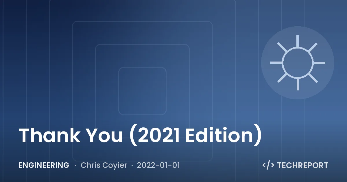 Thank You (2021 Edition)