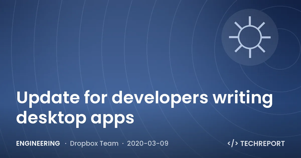 Update for developers writing desktop apps